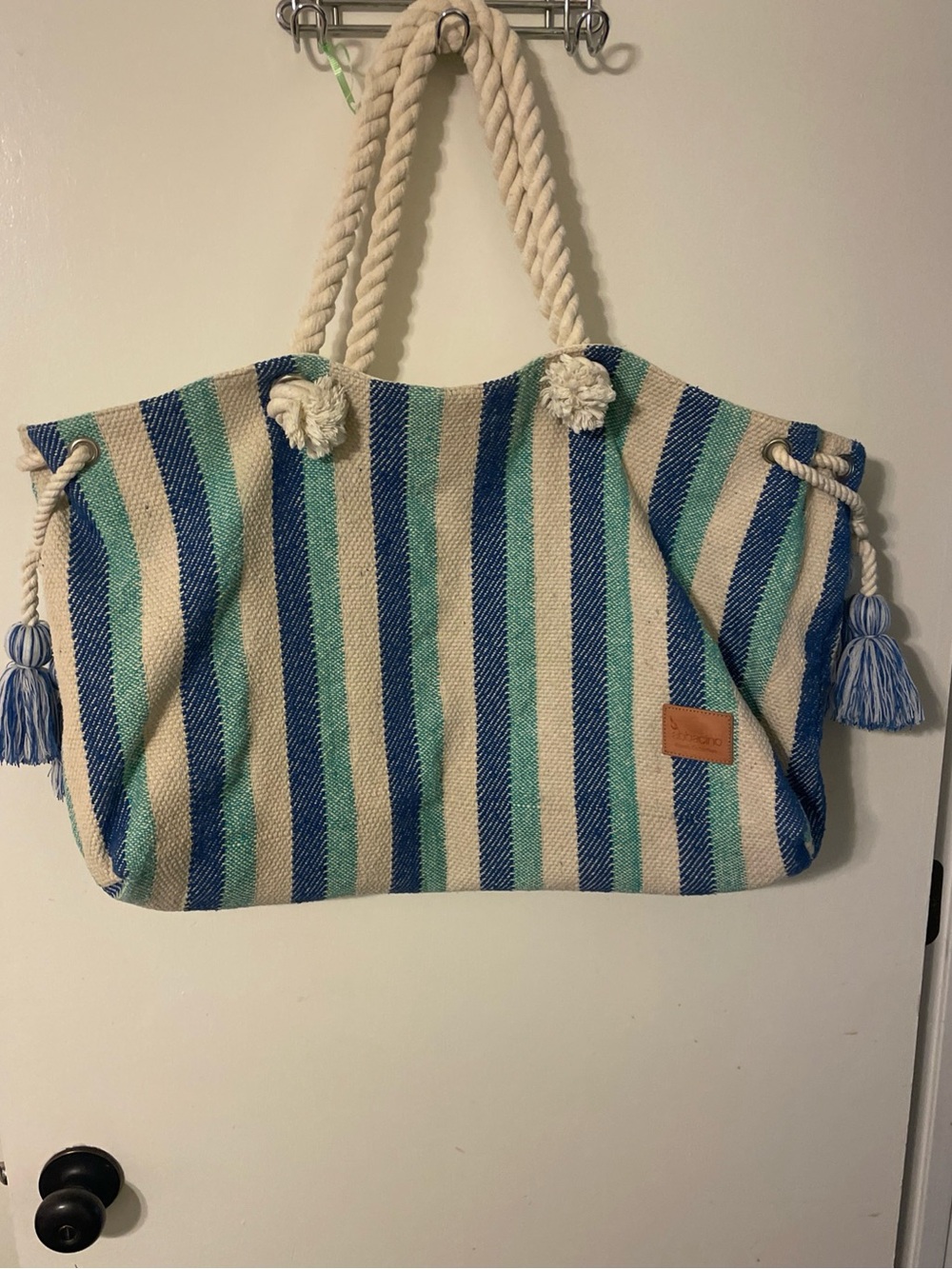 Abbaccino Striped Beach Bag